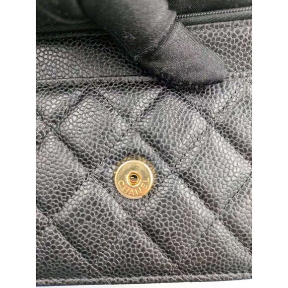 Pre-owned Chanel Caviar Quilted Wallet On Chain WOC Black - Picture 9 of 13